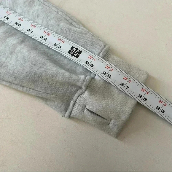 Cropped Hoodie 1/2 Zip Sweatshirt Fleece Lined Sporty Active Grey Size Small - Picture 12 of 14